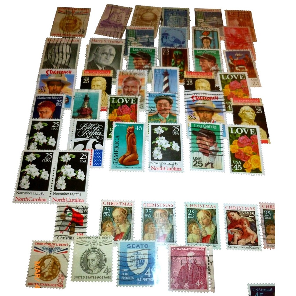 Vintage US Stamp Collection Lot Commemorative Airmail Historical 100+‎ Pcs